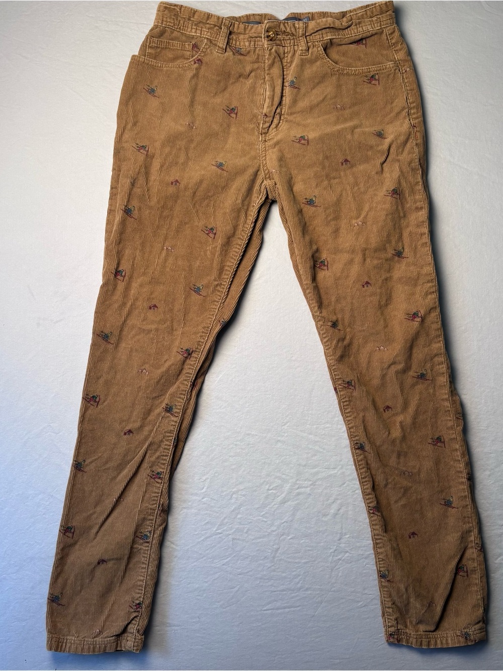 Hawkings McGill Men's Embroidered Ski Motif Corduroy Pants - Size 32